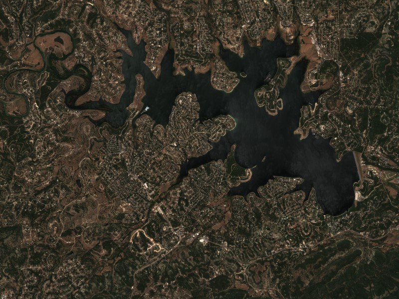 Copernicus Sentinel-2 true-color satellite capture of Canyon Lake