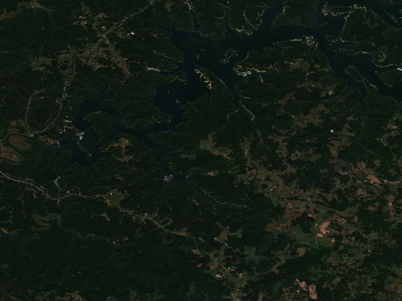 Copernicus Sentinel-2 true-color satellite capture of Dale Hollow Lake