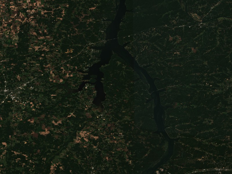 Copernicus Sentinel-2 true-color satellite capture of Kentucky Lake
