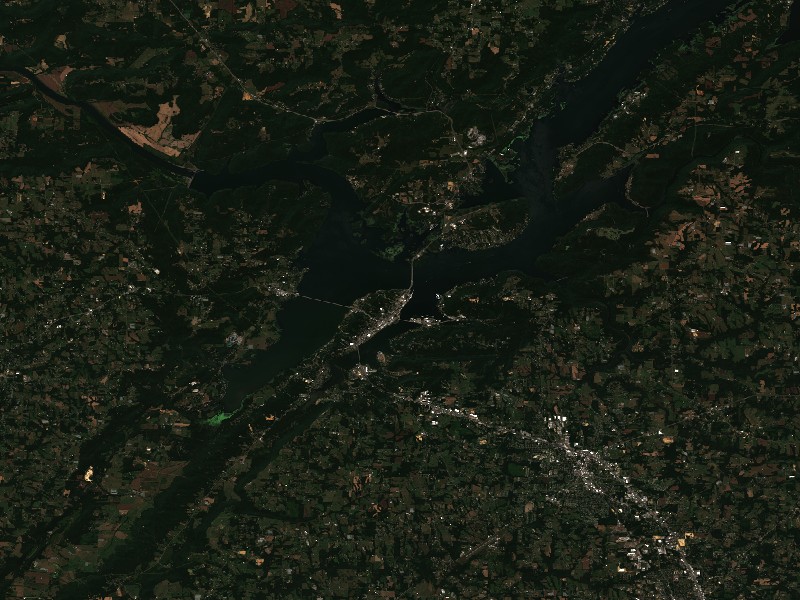 Copernicus Sentinel-2 true-color satellite capture of Lake Guntersville