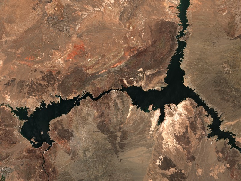 Copernicus Sentinel-2 true-color satellite capture of Lake Mead