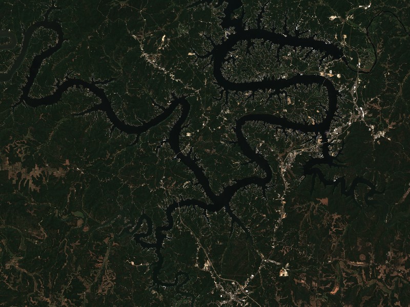 Copernicus Sentinel-2 true-color satellite capture of Lake of the Ozarks
