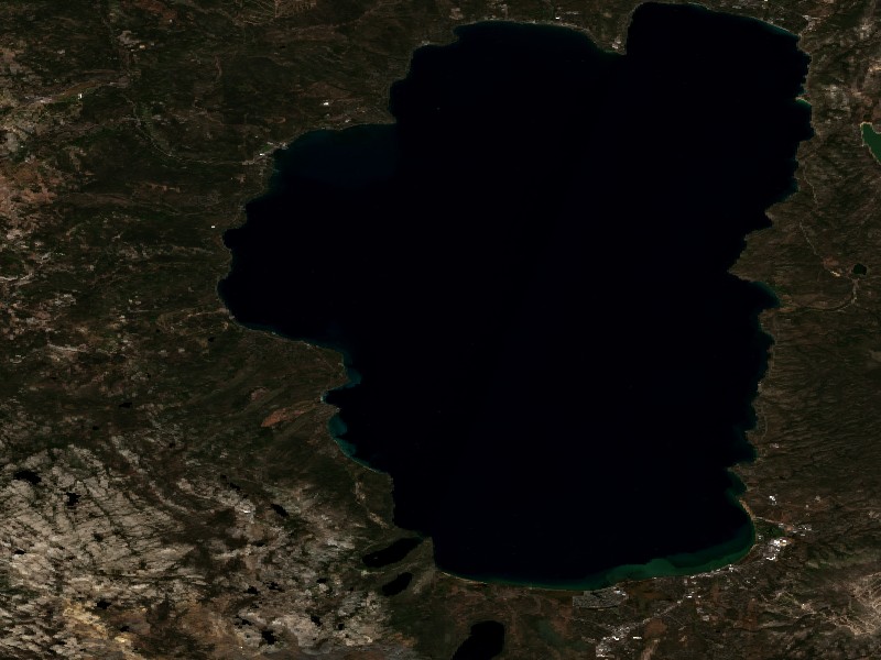 Copernicus Sentinel-2 true-color satellite capture of Lake Tahoe