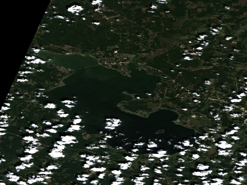 Copernicus Sentinel-2 true-color satellite capture of Lake Livingston
