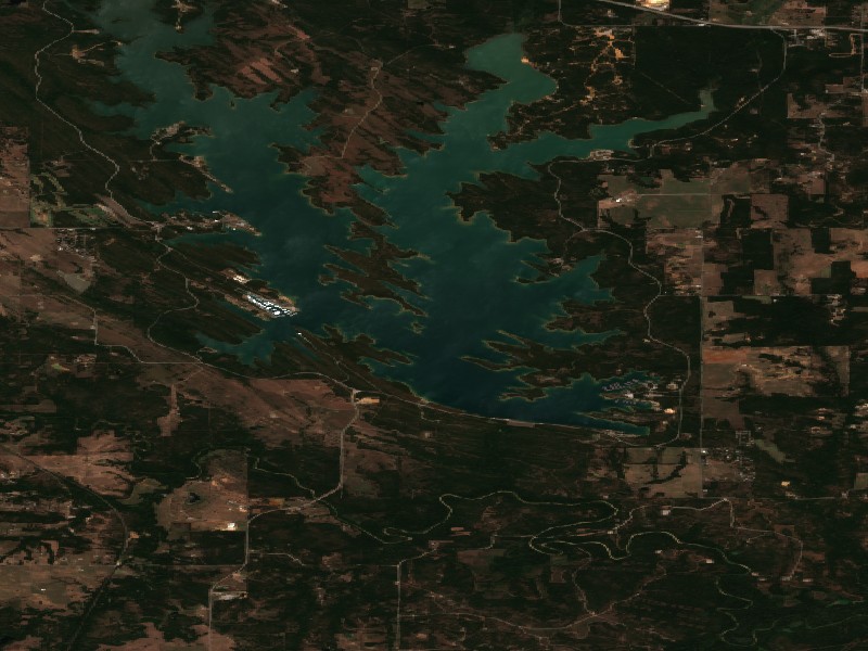 Copernicus Sentinel-2 true-color satellite capture of Lake Murray