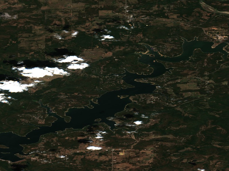 Copernicus Sentinel-2 true-color satellite capture of Lake Tenkiller