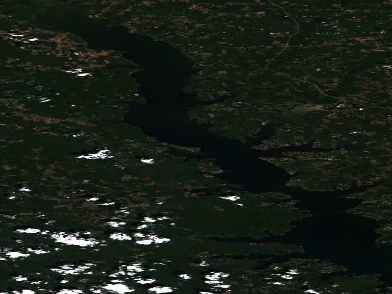 Copernicus Sentinel-2 true-color satellite capture of Toledo Bend Reservoir